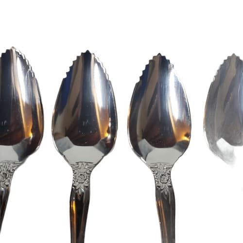 Imperial CHALMETTE Stainless Korea Grapefruit Spoons 6" Flatware Floral Set 4 - Thumbnail 2