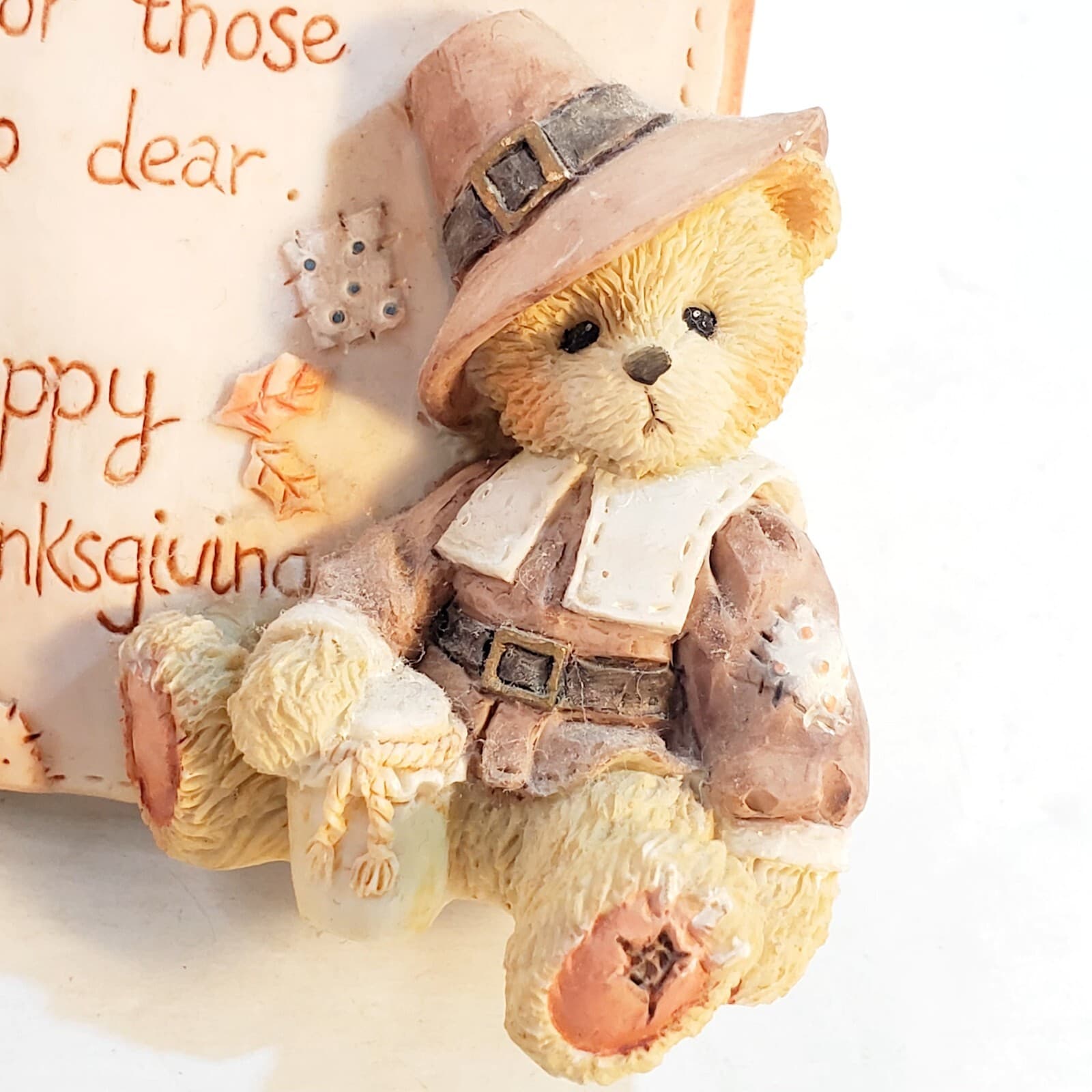 Vtg 1994 Cherished Teddies We Bear Thanks Thanksgiving Prayer Plaque Figurine - Thumbnail 5