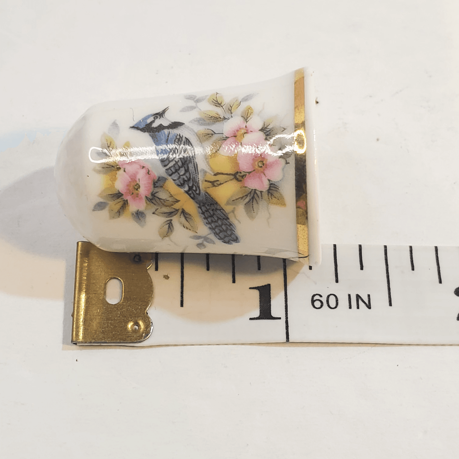 Vintage Royal Georgina Fine Bone China Blue Jay Flowers Floral Thimble Canada - Thumbnail 8