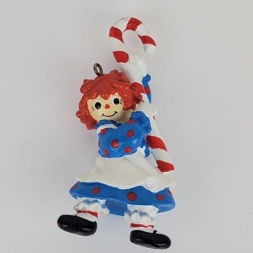 Vintage 1996 Simon & Schuster Rubber Resin Raggedy Anne Christmas Ornament - Thumbnail 2