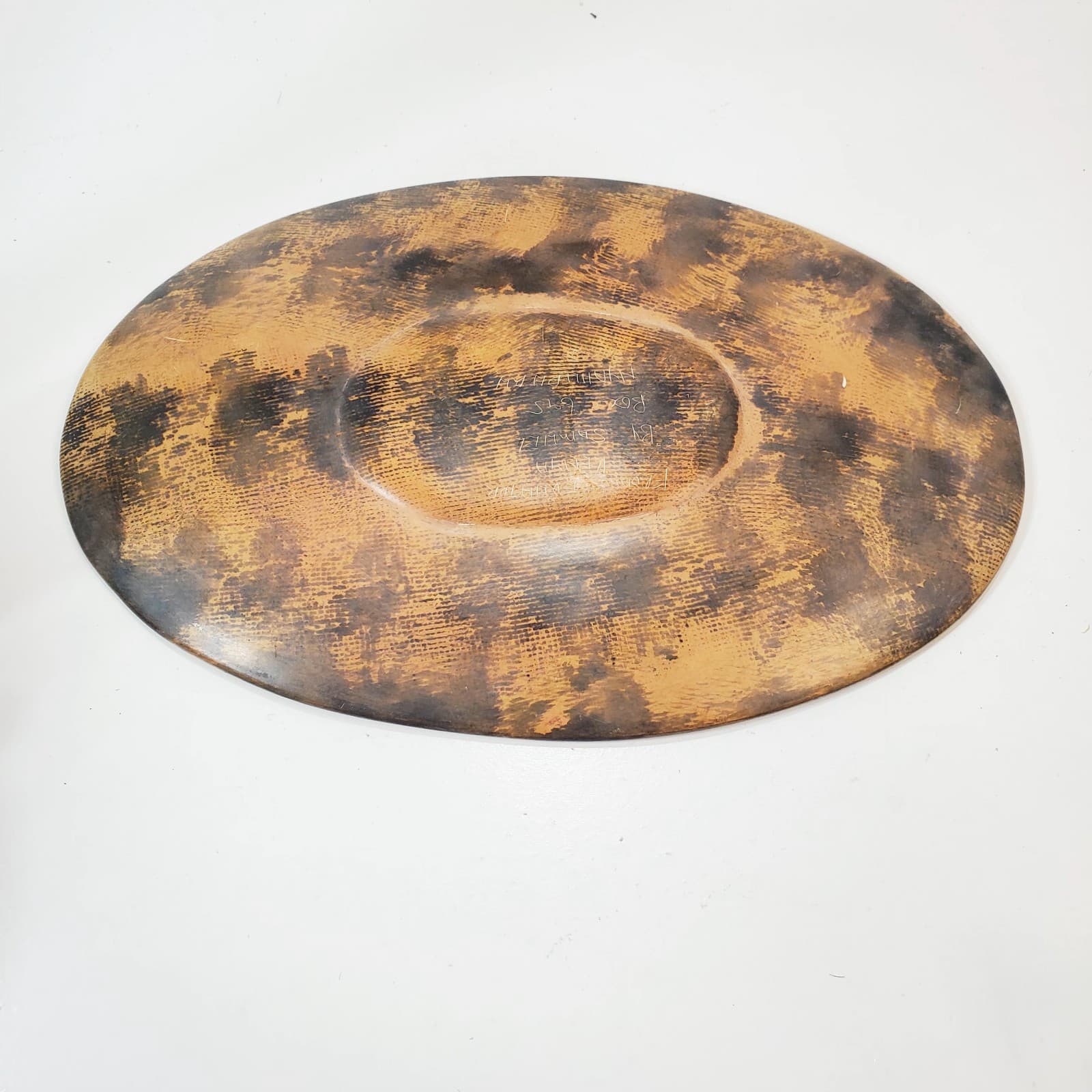 Signed Equator Kenya African Soapstone 10" Carved Etched Plate Bowl Elephant - Thumbnail 6