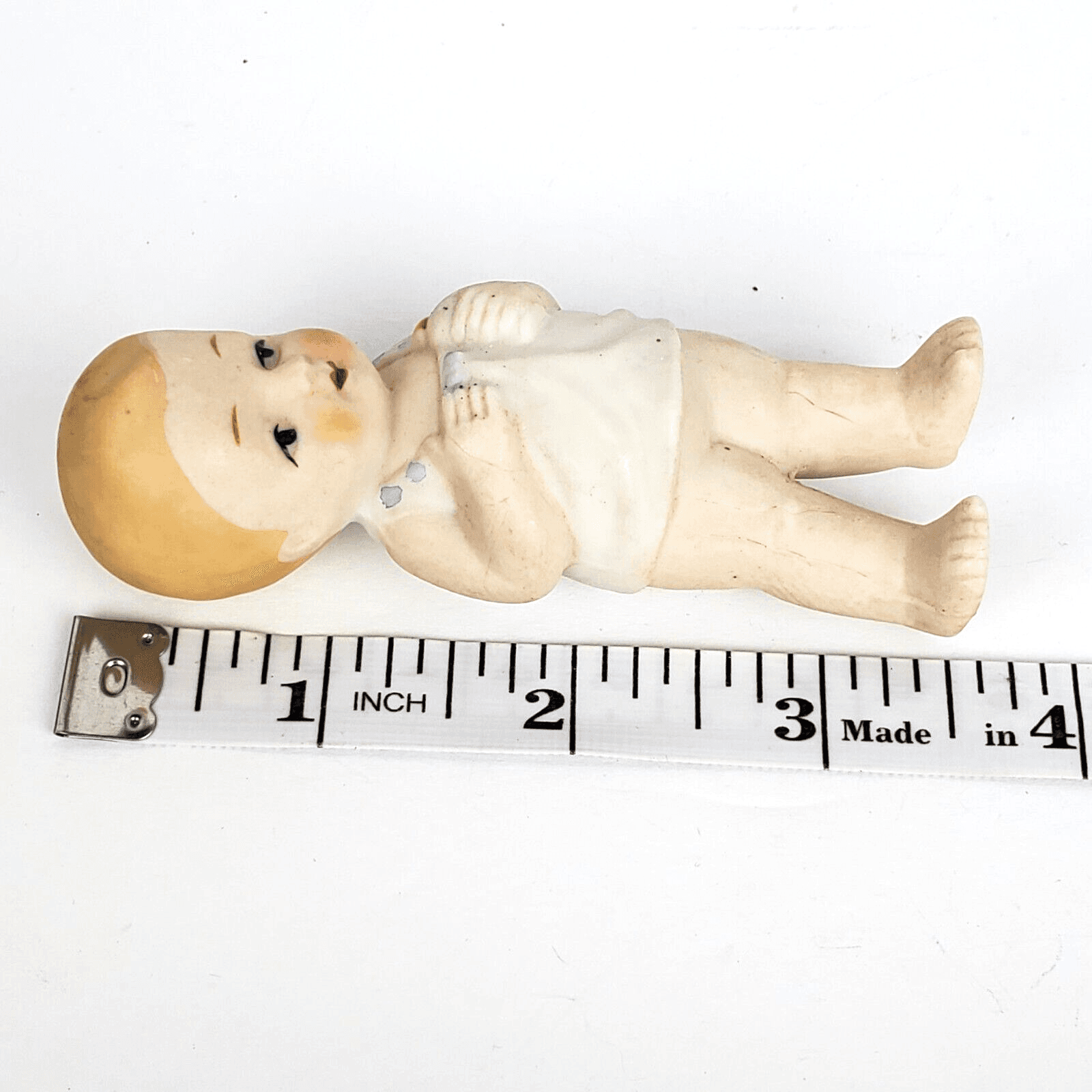 Vintage SHACKMAN Bisque Ceramic Bare Behind Blonde Hair Standing Figurine - Thumbnail 4