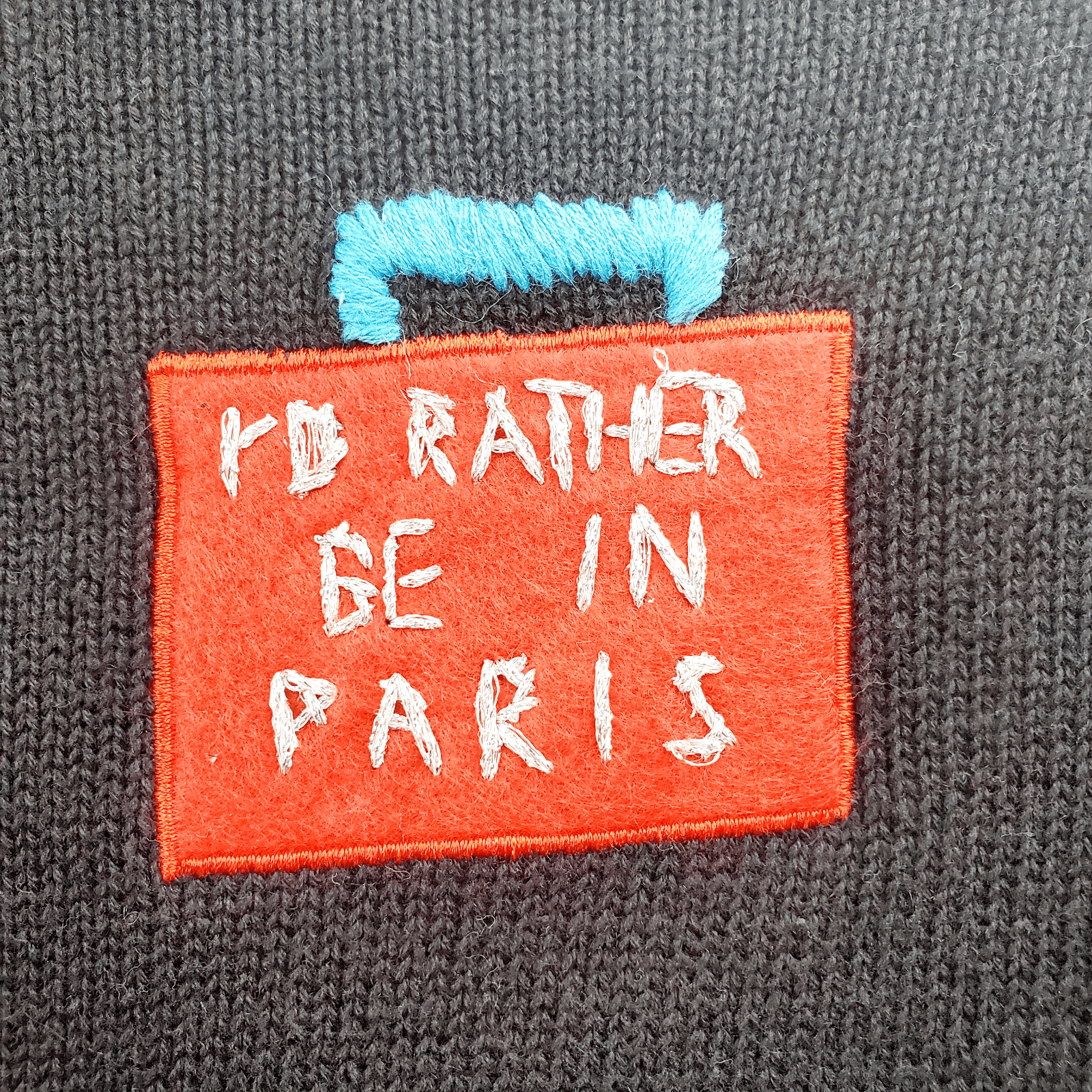 Vtg Belle Pointe Cardigan Sweater Size L PARIS Eiffel Tower Applique Embroidery - Thumbnail 8