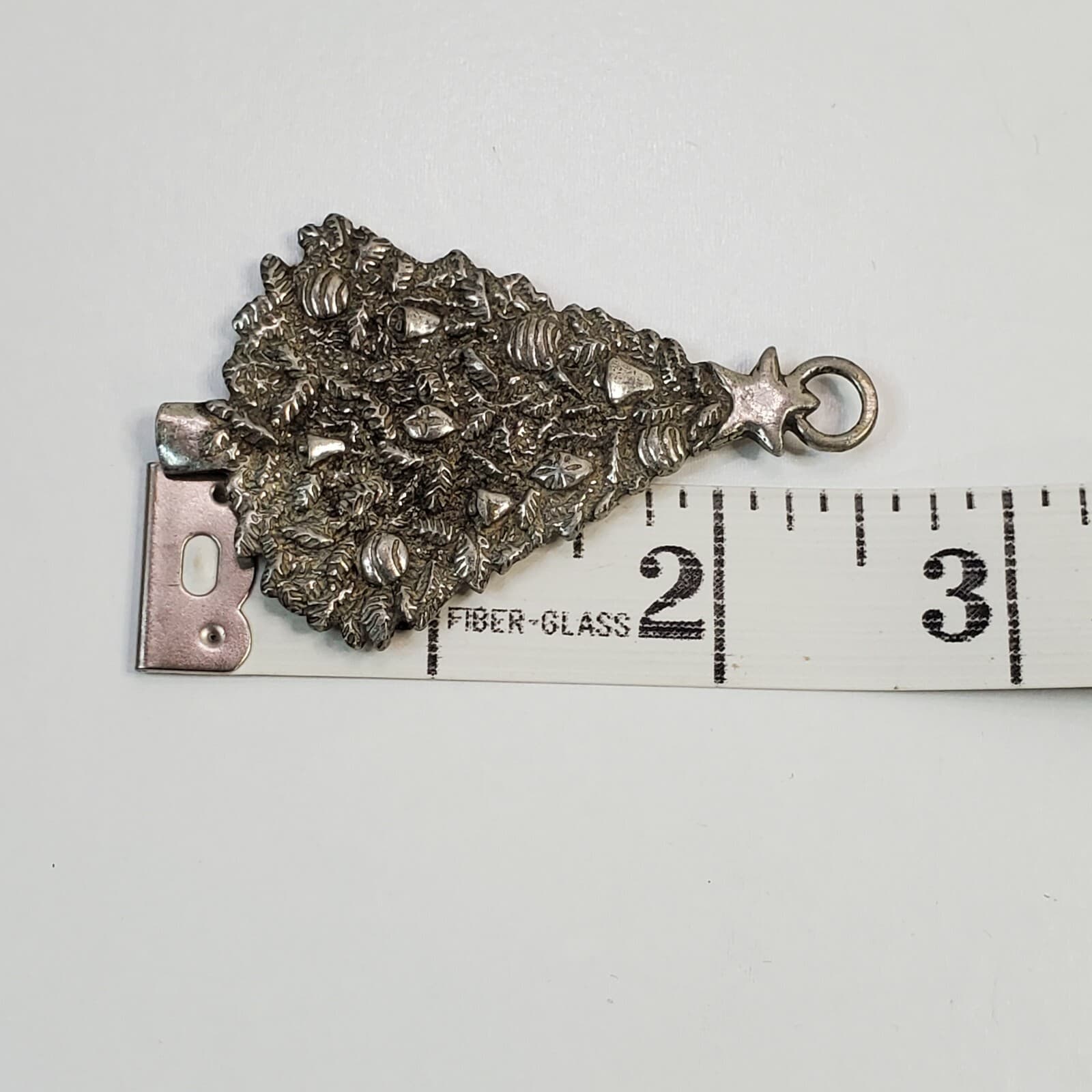 Vintage 1983 Signed SEAGULL Pewter Christmas Tree Holiday Ornament or Pendant - Thumbnail 5