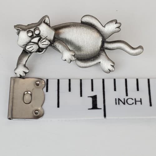 Signed JJ Pewter Articulated CAT Post Earrings Moving Head Meow Kitty Jonette - Thumbnail 5