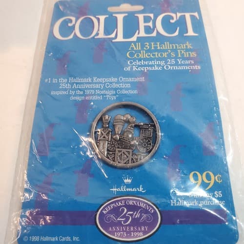 Vtg Hallmark 25th Anniversary Collector Pins 1998 Keepsake NEW Complete Set of 3 - Thumbnail 2