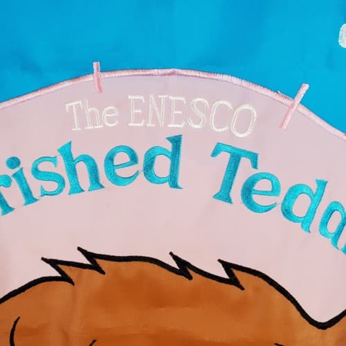 Vintage Enesco Cherished Teddies Club 1995 Applique Outdoor Garden Flag 28 x 40 - Thumbnail 4