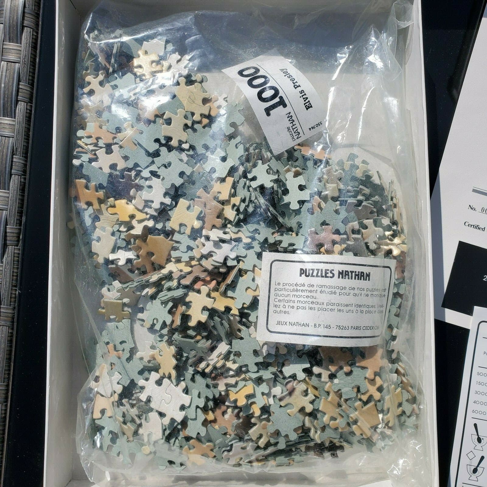 Vtg 1985 Elvis Presley 1000 Piece Jigsaw Puzzle by Nathan Numbered Certificate - Thumbnail 7