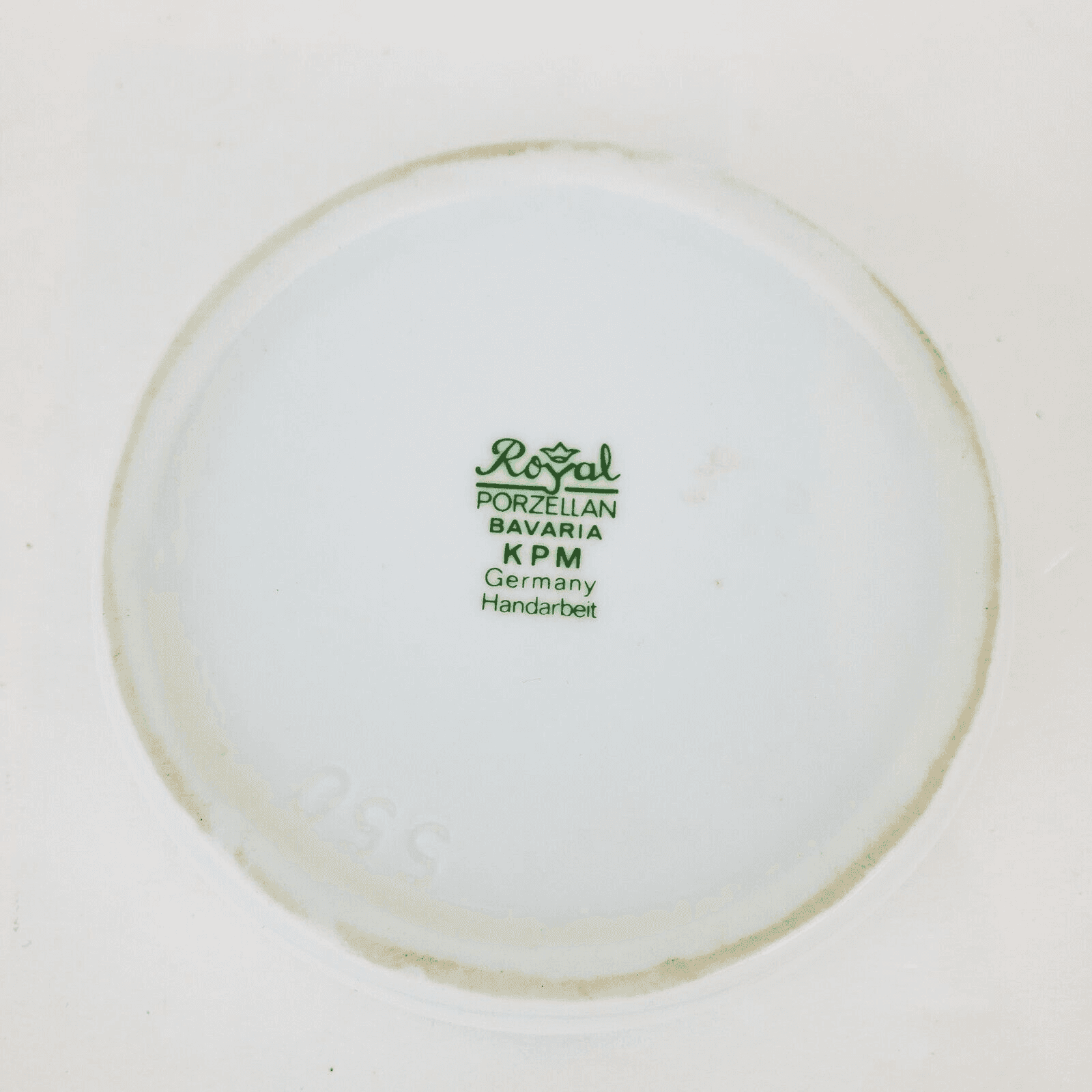 Vintage Royal Porzellan Bavaria KPM Germany Handarbeit White Ceramic Ashtray - Thumbnail 2