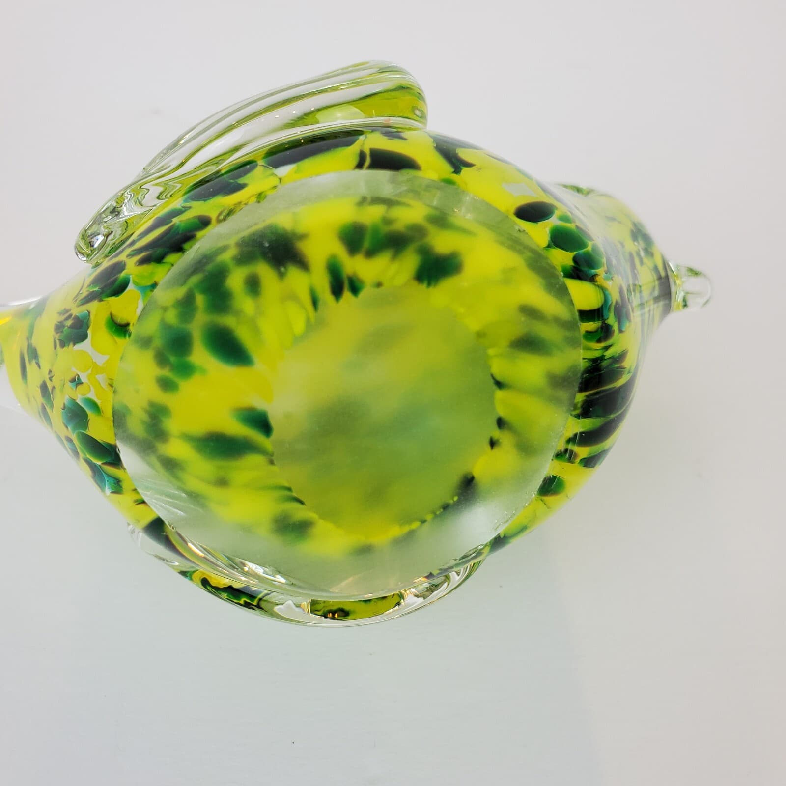 Art Glass Hand Blown Green & Yellow Bird Paperweight 3” Tall x 5.75" Length - Thumbnail 7