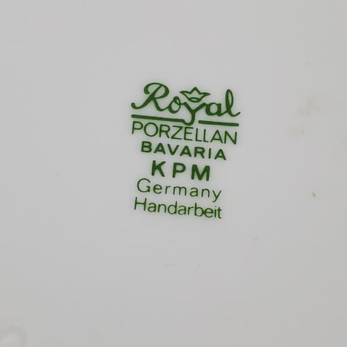 Vintage Royal Porzellan Bavaria KPM Germany Handarbeit White Ceramic Ashtray - Thumbnail 3