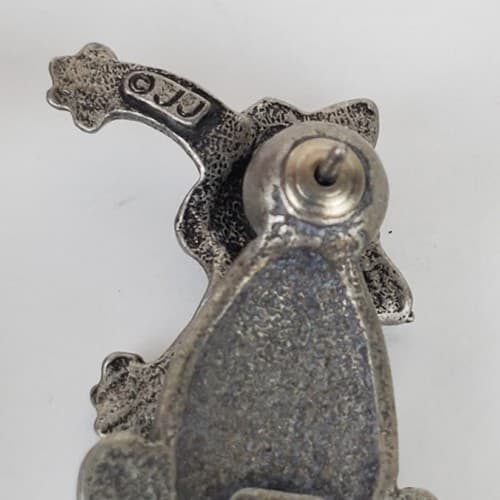 Signed JJ Pewter Articulated CAT Post Earrings Moving Head Meow Kitty Jonette - Thumbnail 4