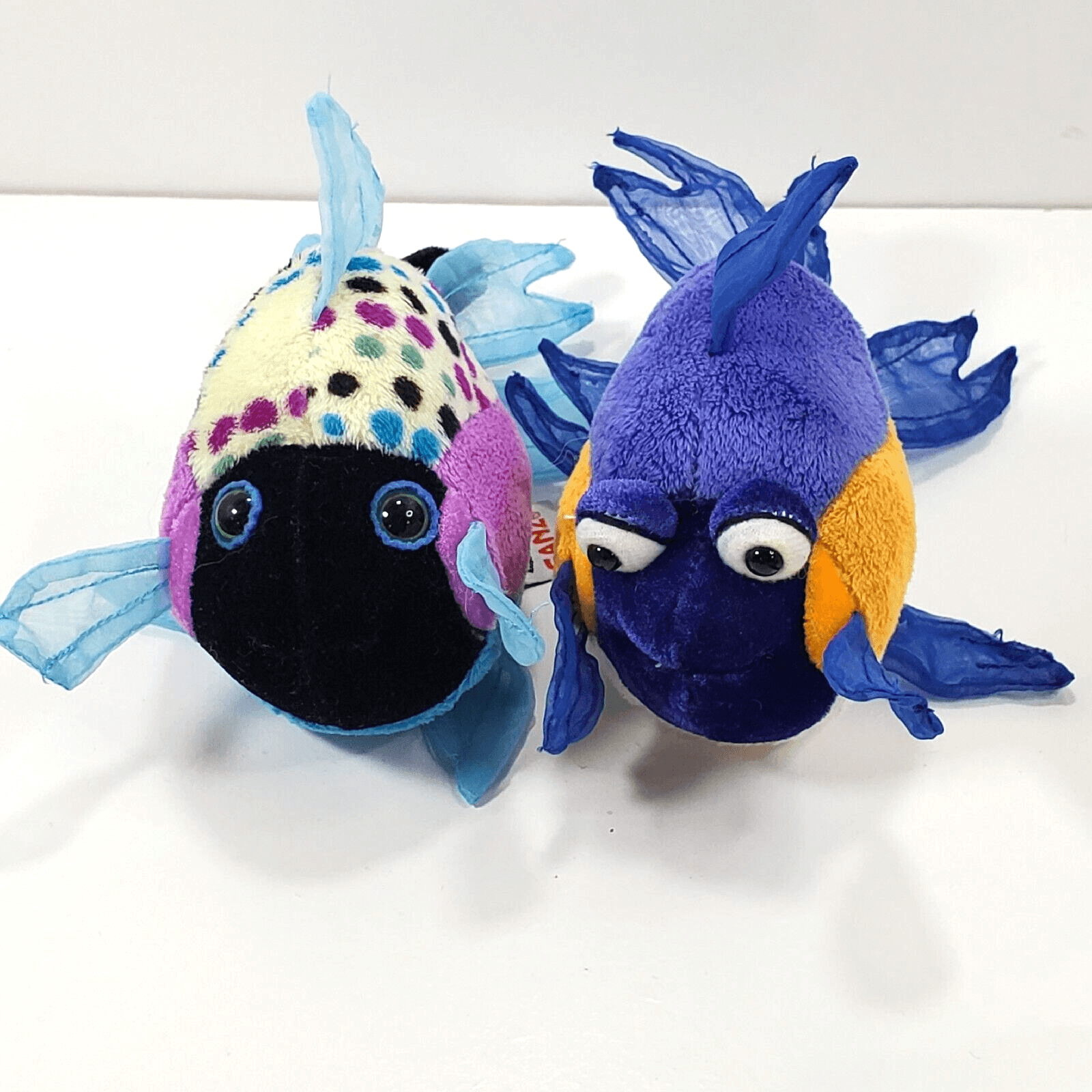 2 Ganz Webkinz Lil'Kinz Purple / Polka Dot Fish Plush Stuff Animal Toy NO CODES - Thumbnail 2