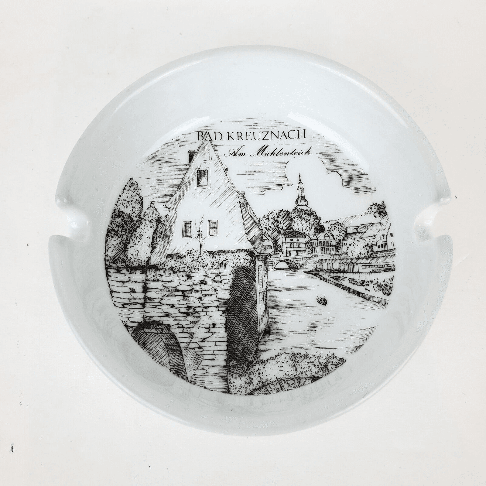 Vintage Royal Porzellan Bavaria KPM Germany Handarbeit White Ceramic Ashtray