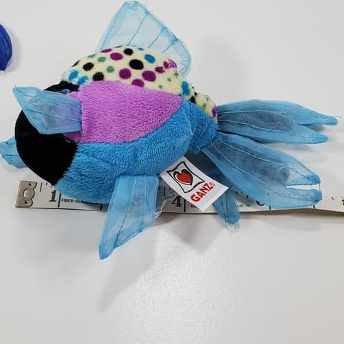 2 Ganz Webkinz Lil'Kinz Purple / Polka Dot Fish Plush Stuff Animal Toy NO CODES - Thumbnail 11