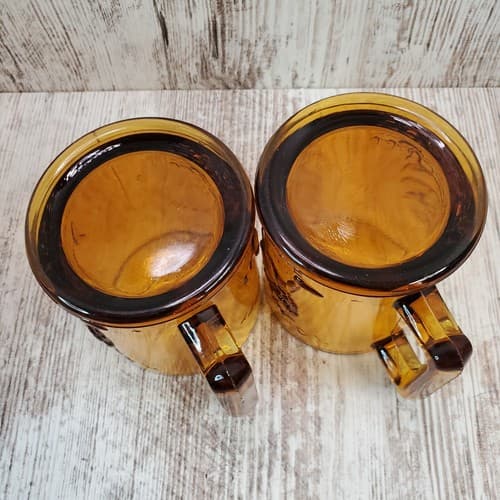 Vintage Nursery Rhyme Amber Glass Humpty Dumpty Tom Tom Child's Cups Set of 2 - Thumbnail 8