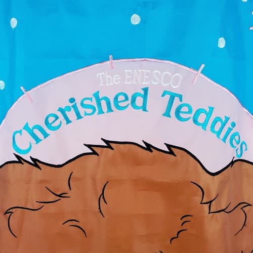 Vintage Enesco Cherished Teddies Club 1995 Applique Outdoor Garden Flag 28 x 40 - Thumbnail 5