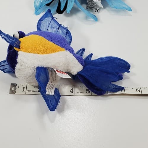 2 Ganz Webkinz Lil'Kinz Purple / Polka Dot Fish Plush Stuff Animal Toy NO CODES - Thumbnail 10