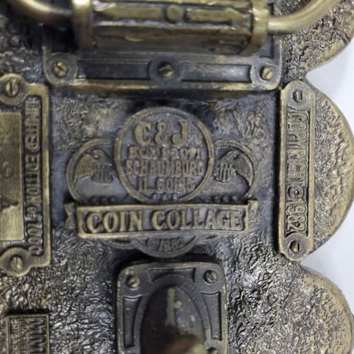 Vintage Coin Collage Belt Buckle C & J 1982 Limited Edition 124/1000 USA - Thumbnail 4