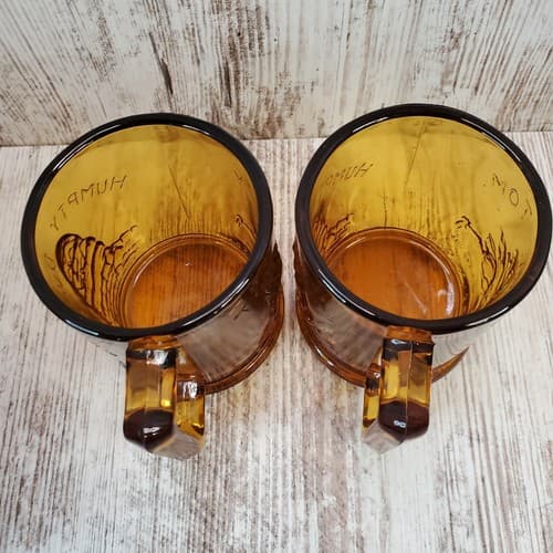 Vintage Nursery Rhyme Amber Glass Humpty Dumpty Tom Tom Child's Cups Set of 2 - Thumbnail 7