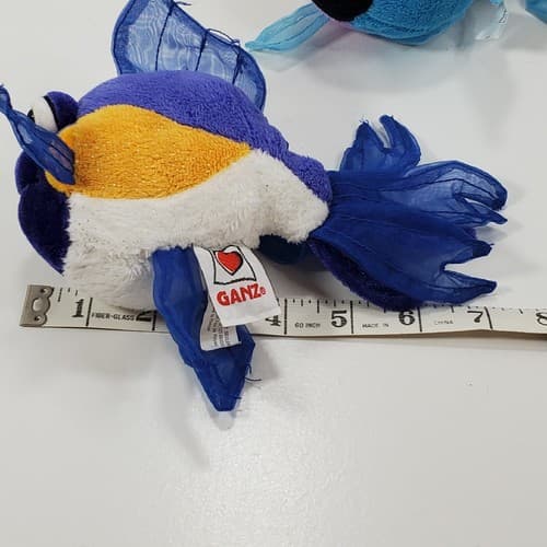 2 Ganz Webkinz Lil'Kinz Purple / Polka Dot Fish Plush Stuff Animal Toy NO CODES - Thumbnail 13