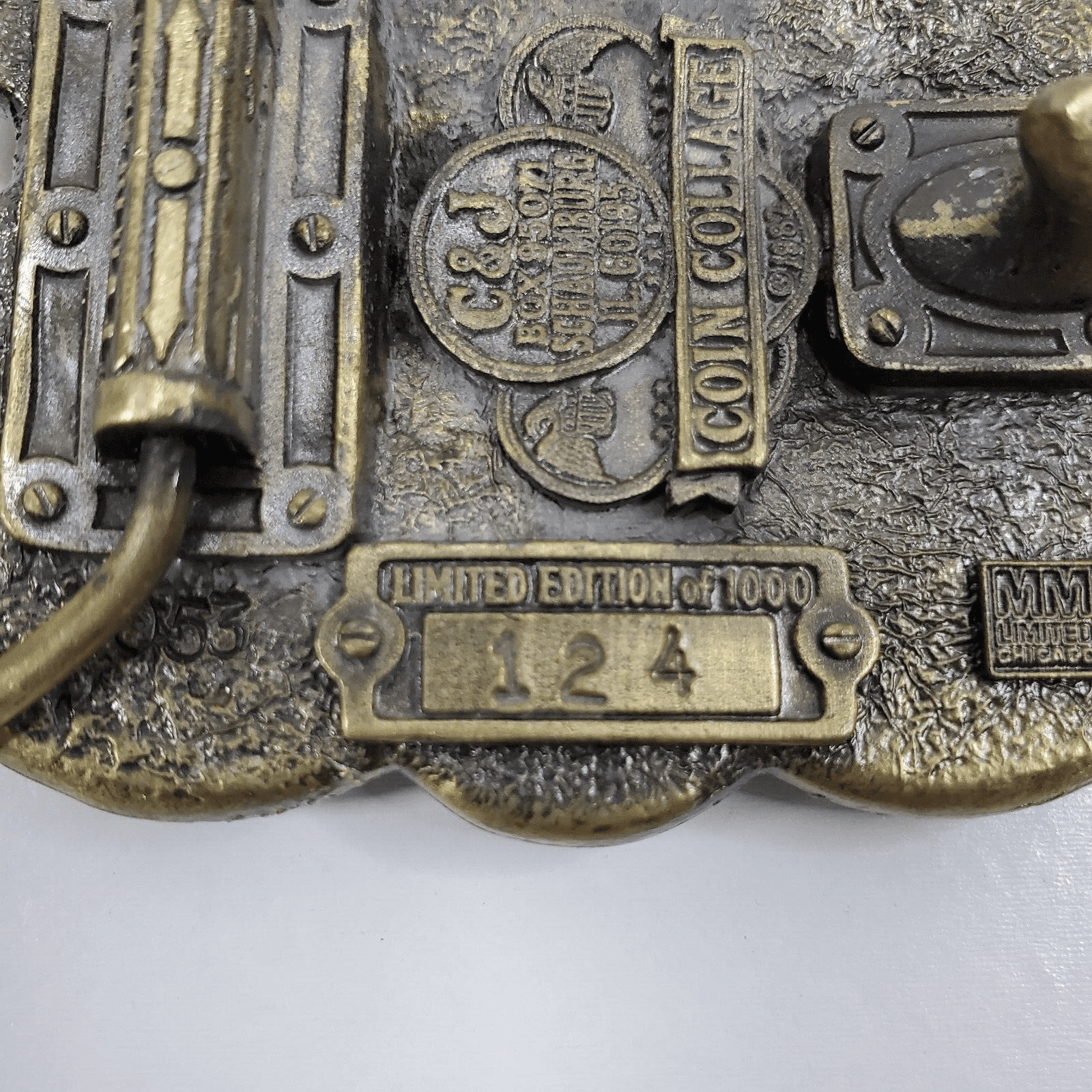 Vintage Coin Collage Belt Buckle C & J 1982 Limited Edition 124/1000 USA - Thumbnail 3