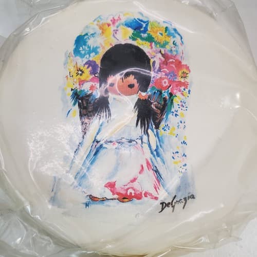Vtg Ted DeGrazia Southwestern Sandstone Dew Stopper Round Coaster Set 4" - Thumbnail 6