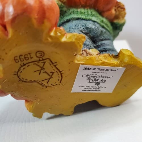 Home Interiors Kuddles Korner Thank You Bears Fall Bear with Harvest Pumpkins - Thumbnail 5