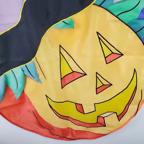 Vintage Halloween Pumpkin Jack-O-Lantern Applique Outdoor Flag Banner 28” X 44” - Thumbnail 3