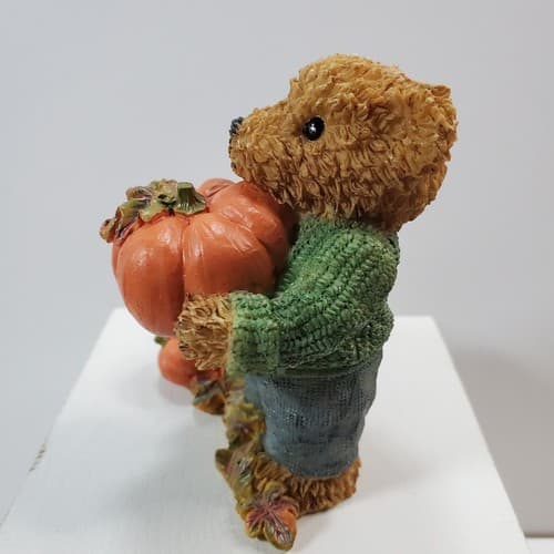 Home Interiors Kuddles Korner Thank You Bears Fall Bear with Harvest Pumpkins - Thumbnail 4
