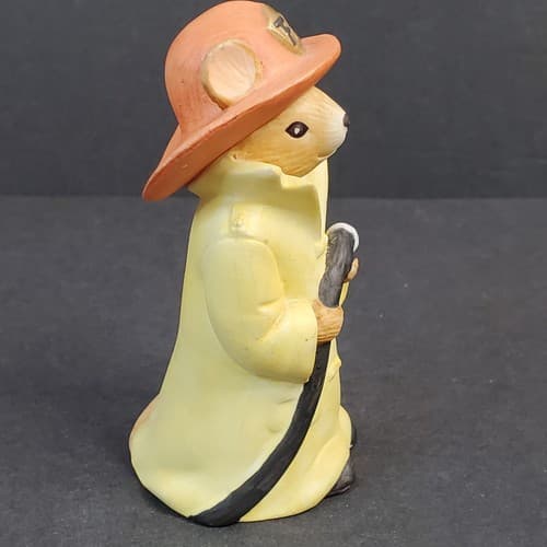 Vintage Lefton Hand Painted Mouse Fireman Firefighter Figurine - Thumbnail 2