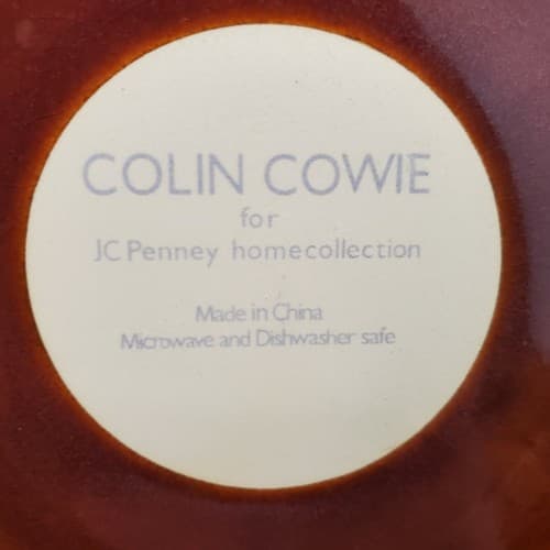 Vtg Colin Cowie JC Penney Footed Ceramic Canister Airtight Lid Brown Reeded - Thumbnail 8