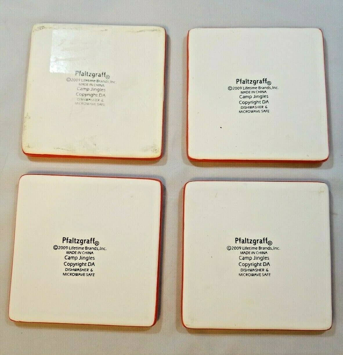 PFALTZGRAFF Camp Jingles Christmas Coasters Set of 4 Trees Holiday Folksy - Thumbnail 3