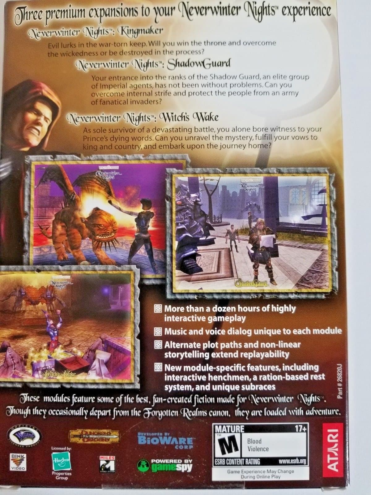 Neverwinter Nights Kingmaker Shadow Guard Witch's Wake Expansions NEW IN BOX! PC - Thumbnail 2