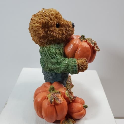 Home Interiors Kuddles Korner Thank You Bears Fall Bear with Harvest Pumpkins - Thumbnail 2
