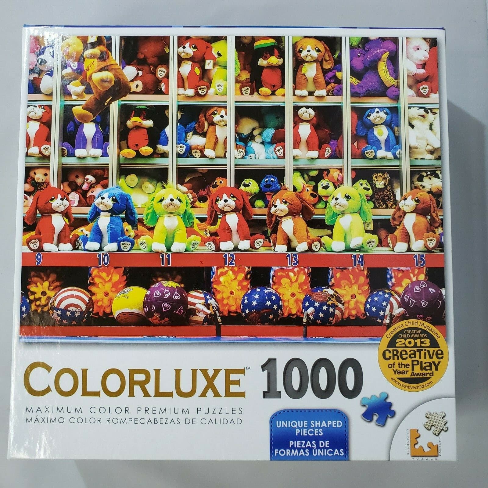 Colorluxe Maximum Color 1000 Piece Puzzle Carnival Game 20" x 27" Stuffed Dogs