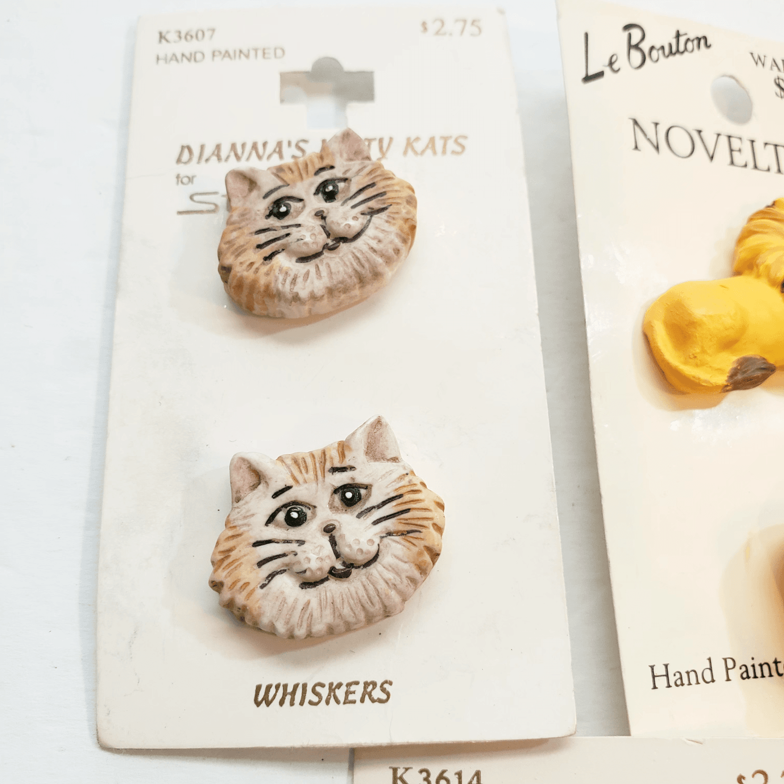 Vtg Le Bouton & Dianna's Plastic Animal Shaped Buttons Lot Of 5 (10 Buttons) - Thumbnail 2