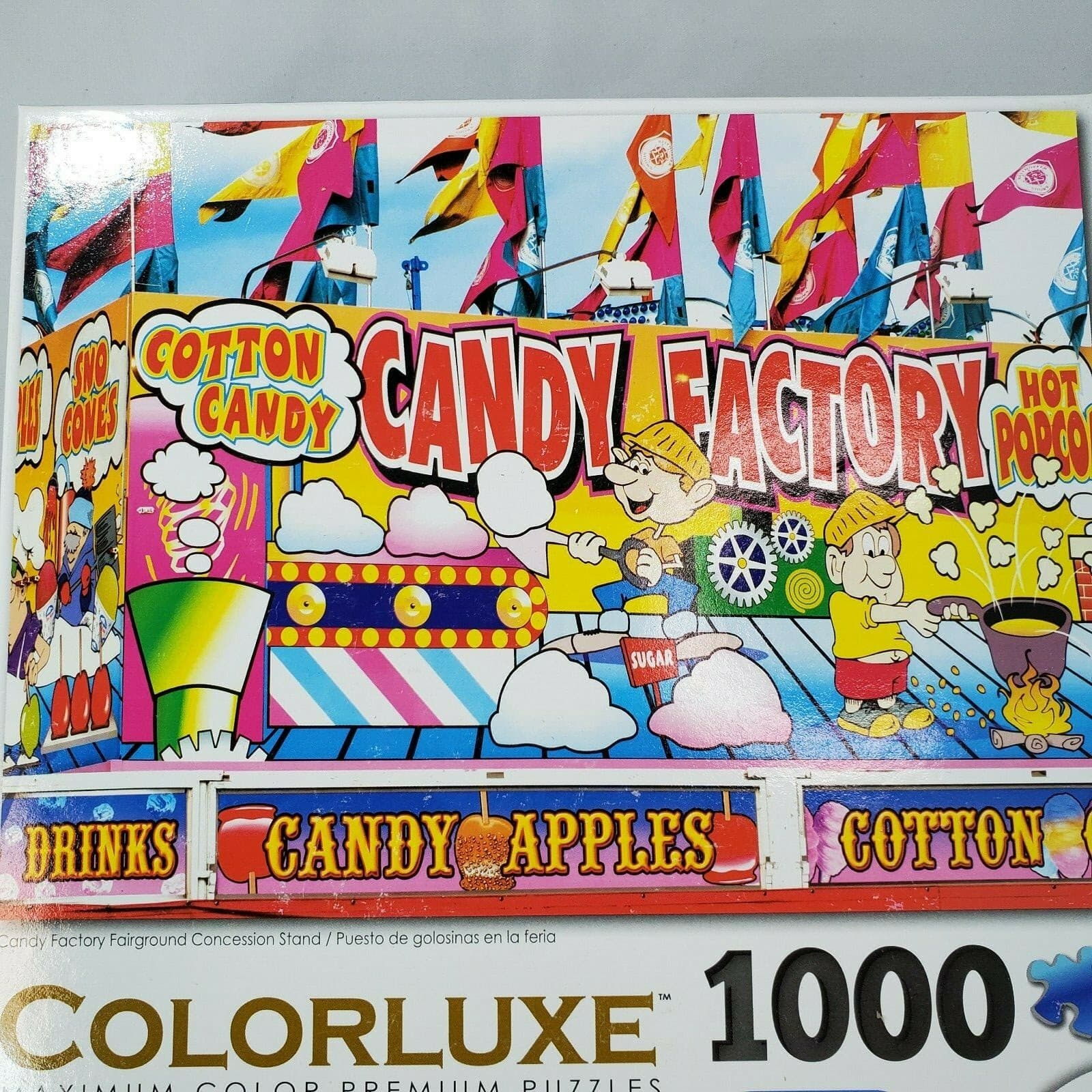 Colorluxe Candy Factory Fairground Concesssion Stand 1000 PC Jigsaw Puzzle New - Thumbnail 4