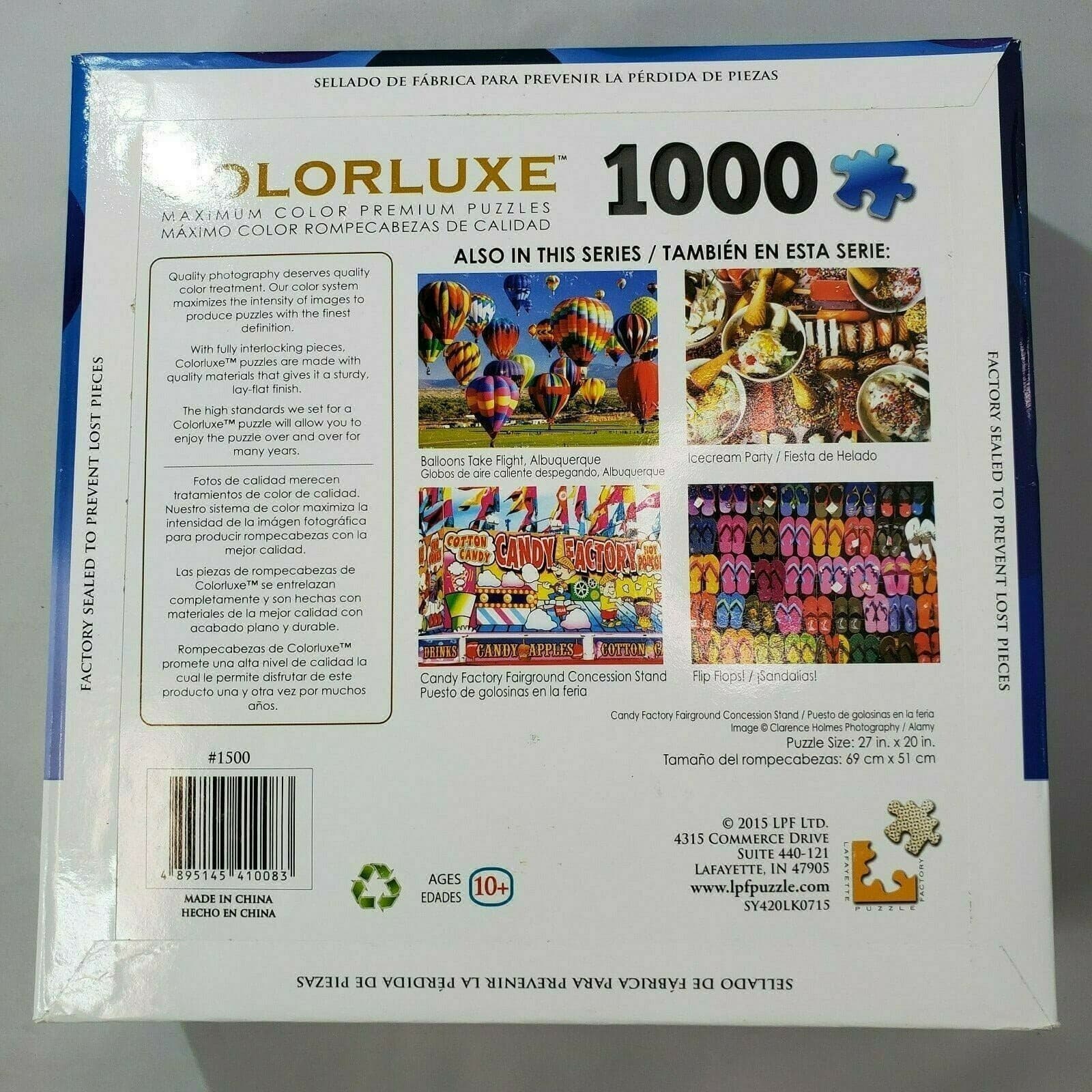 Colorluxe Candy Factory Fairground Concesssion Stand 1000 PC Jigsaw Puzzle New - Thumbnail 5