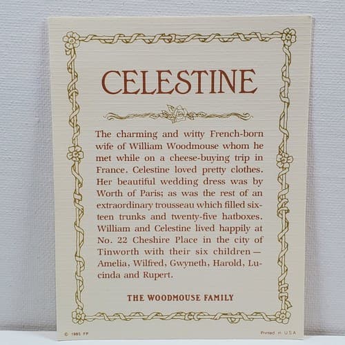 Vtg 1985 Woodmouse Family Celestine Mouse Figurine With Name Card Franklin Mint - Thumbnail 7
