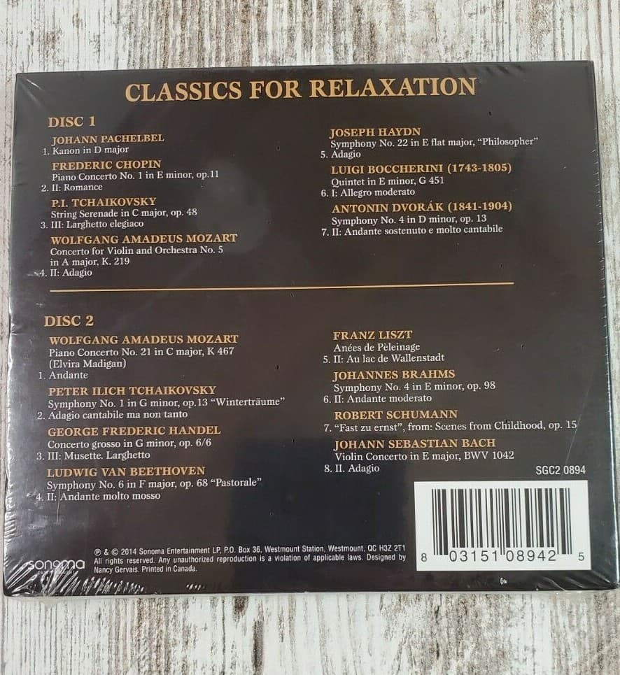 Classical Treasures 2 CDs Classics for Relaxation Songs Music 2014 Chopin Mozart - Thumbnail 2