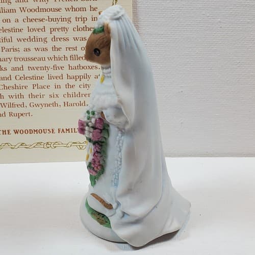 Vtg 1985 Woodmouse Family Celestine Mouse Figurine With Name Card Franklin Mint - Thumbnail 3