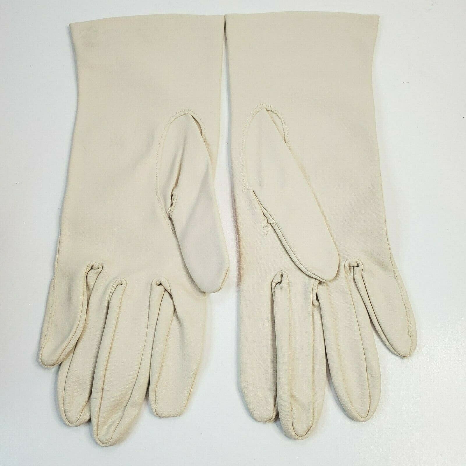 Vintage Van Raalte Beige Nylon Gloves Stitching Soft Size 7 1/2" Philippines