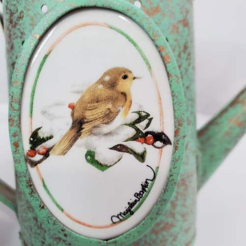 Marjolein Bastin Natures Sketchbook Series Bird Coppertone Metal Watering Can - Thumbnail 2