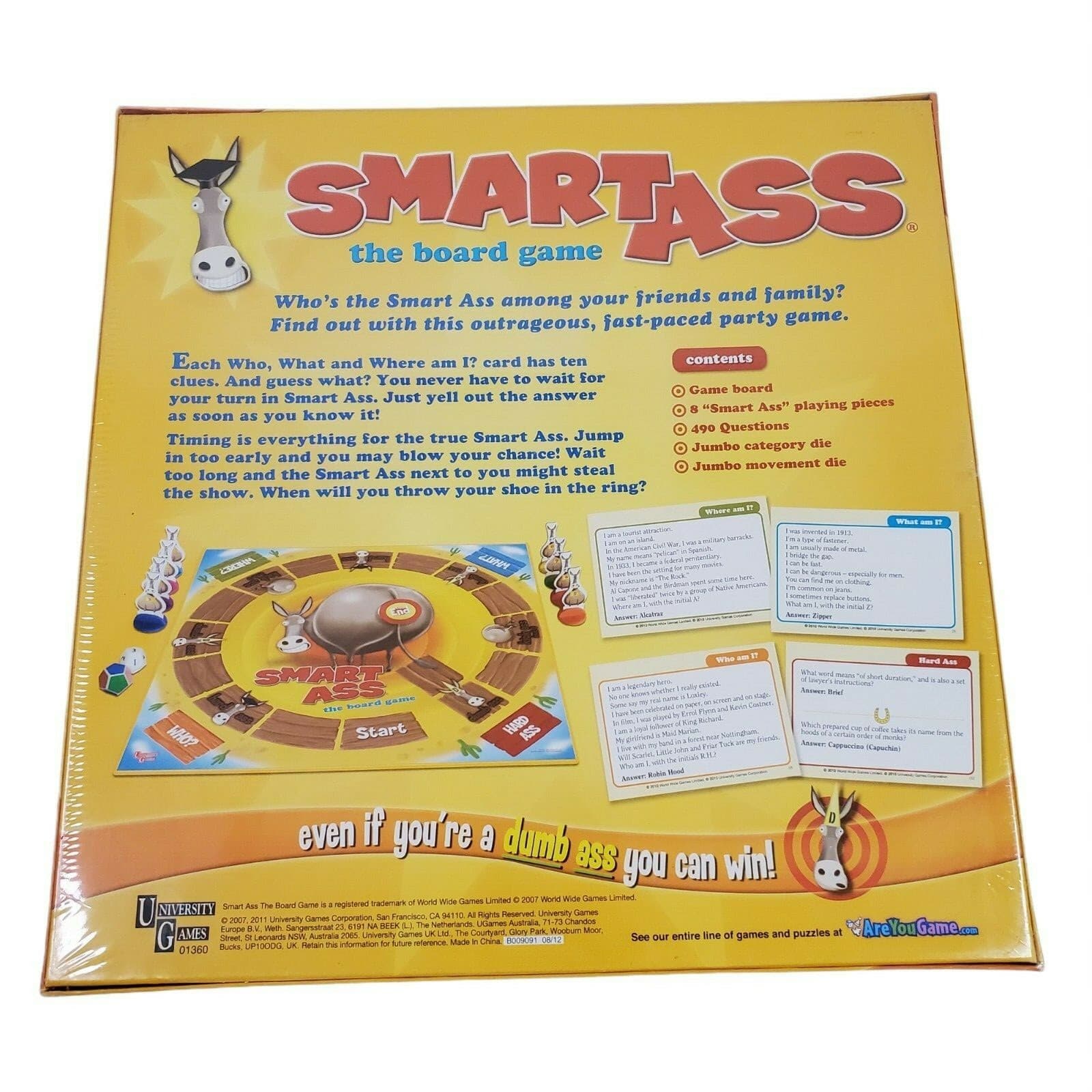 University Games Board Game Smart Ass Family Game Night 2018 Version New Sealed - Thumbnail 2