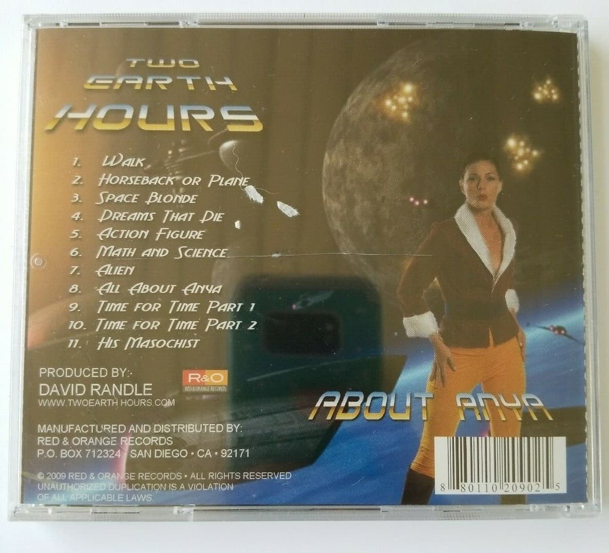 About Anya, Two Earth Hours (CD) *New, Slightly cracked Case* Sealed - Thumbnail 2