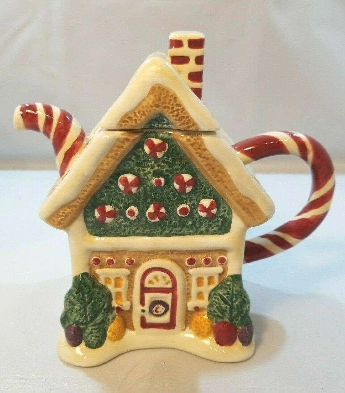 Sakura Debbie Mumm Christmas Teapot Gingerbread House Sweet Candy Canes