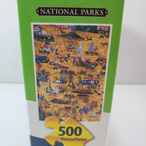 Dowdle Folk Art Puzzle "National Parks" By Eric Dowdle Artist / 500 Pieces NEW - Thumbnail 3