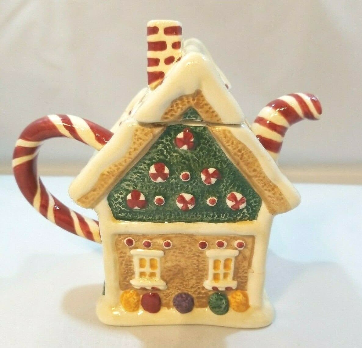 Sakura Debbie Mumm Christmas Teapot Gingerbread House Sweet Candy Canes - Thumbnail 5