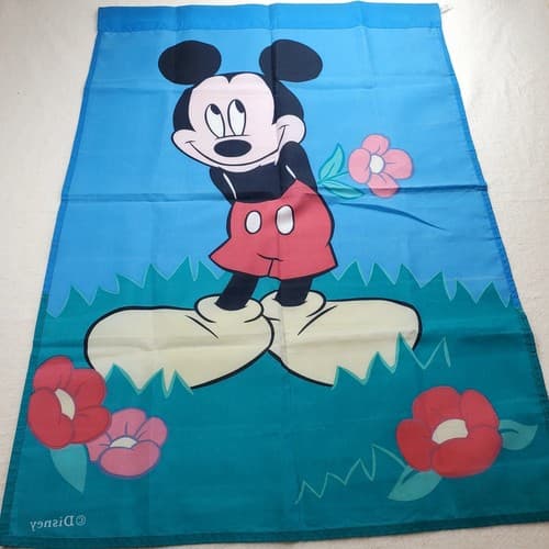 Vintage Disney Mickey Mouse Spring Flowers Outdoor Flag Banner 29” X 41” Korea - Thumbnail 6